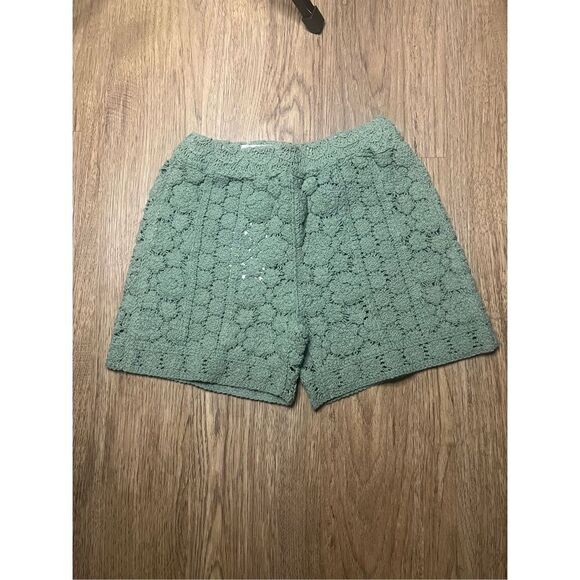 Zara Crochet knit Bermuda shorts Green waistband Girl size 12-13 NWT - Picture 1 of 3